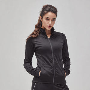 เสื้อแจ็คเก็ตออกกำลังกายผู้หญิง โพลีเอสเตอร์ 100% คอตั้ง ระบายอากาศ กันลม ซับในผ้าฝ้าย ดีไซน์ปรับแต่งได้ สำหรับวิ่ง - Product Image 5