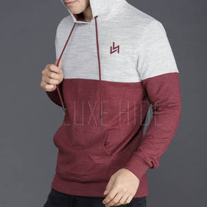 Sweats à capuche pour hommes personnalisés sweat à capuche en coton mélangé de couleur unie vêtements décontractés qualité supérieure pullovers à capuche - Product Image 2