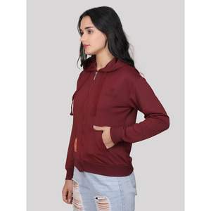 Sweat-shirt à capuche respirant 100 % coton pour femme Evolve, à manches longues, avec fermeture éclair, motif brodé, col, vêtement d'hiver, motif 3D - Product Image 1