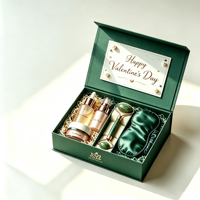 Coffret cadeau rigide magnétique à couvercle rabattable pour soins avec calage compartimenté
