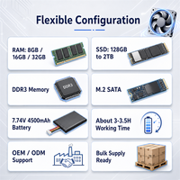 Ordinateur portable 14 pouces Win10/11 8 Go + 128 Go, ordinateur portable pas cher, prend en charge les SSD 128/256 Go, ordinateur portable