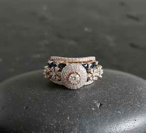 แหวนเงินแท้ 925 ประดับเพชรโมอิสซาไนต์และพลอยสีม่วง ดีไซน์ทันสมัย ขายดีที่สุด - Product Image 1