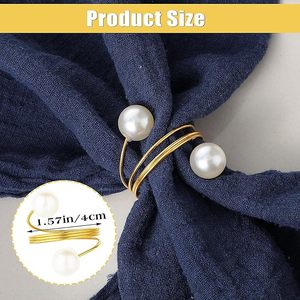 Perle Or Rond De Serviette De Forme Ronde Rond De Serviette Décor De Table Élégant Pour Les Mariages Et Les Vacances De Noël Pour Des Occasions Spéciales - Product Image 6
