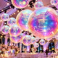 Ballon miroir gonflable géant irisé en PVC, réfléchissant, imperméable, résistant au vent, 10-12 pieds, décoration de fête, boule de Noël