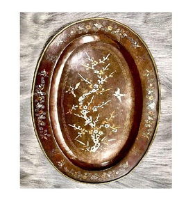 Bandeja de servidor dulce y de desayuno de estilo único Artículo de artículos de catering de la mejor calidad Diseño atractivo Exhibición de alimentos Bandeja de metal de cobre - Product Image 1