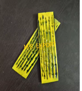 Mango de cuchillo plano artesanal natural hecho a mano con hueso de camello tallado Jigged en tema de amor amarillo ecológico - Product Image 1