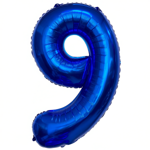 Palloncino Foil Numero 9 Blu Scuro 1M per Feste, Riempibile con Elio, Decorazione per Feste - Product Image 2