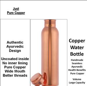 Bouteille d'eau en cuivre durable à consommation directe écologique Sports de bureau sains Utilisation quotidienne Présente une excellente idée cadeau - Product Image 2