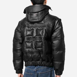 Veste d'Hiver Taille Personnalisée pour Hommes Manteau en Faux Cuir PU Original de Haute Qualité Broderie Style Moto Grande Taille Vente en Gros - Product Image 3
