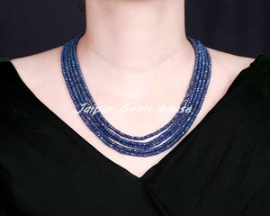 Best Seller Natural Mti Sapphire Faceted Rondelle Shape Beads September Birthstone Beads para boda Summer Jewelry Nelace - Product Image 1