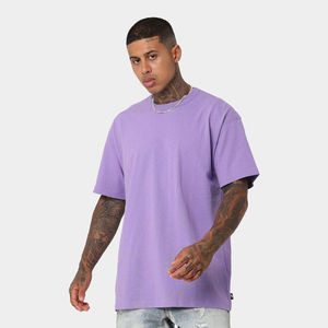 Camiseta personalizada de talla grande 100% de algodón con cuello redondo para hombre, camiseta de secado rápido con hombros caídos, técnica extragrande de corte cuadrado ligero - Product Image 1