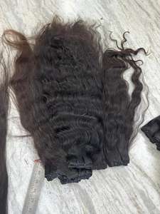 Cheveux ondulés Remy indiens bruts 12 pouces de cheveux humains vierges de haute qualité pour une utilisation en gros en salon avec double trame en machine - Product Image 4