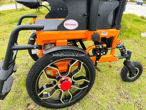 Silla eléctrica plegable portátil, batería duradera, Marco naranja, silla de ruedas, silla de ruedas eléctrica, se coloca en el maletero para viajar, se puede llevar a cabo en el momento de la carga, se puede llevar a la cama, se puede usar en el maletero, se puede viajar, se puede conectar a la silla de ruedas. - Product Image 2