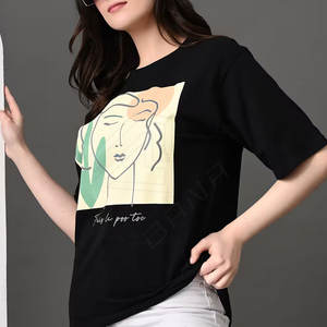 Camiseta de alta calidad para mujer, venta al por mayor, Camiseta de algodón de alta calidad para mujer, camiseta para mujer - Product Image 4