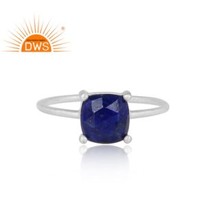 Vente chaude Fine Sterling Silver Naturel Lapis Lazuli Gemstone Bague Empilable Bijoux Personnalisés Pour Les Femmes Cadeau Pour Elle - Product Image 2