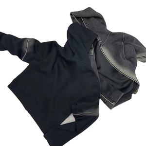 Custom Oversized <b>Zip</b>-Up Fleece Regular Fit Winter Plain Dyed Streetwear Pullover Distressed <b>Pocket</b> <b>Hoodies</b> for Men - Product Image 5
