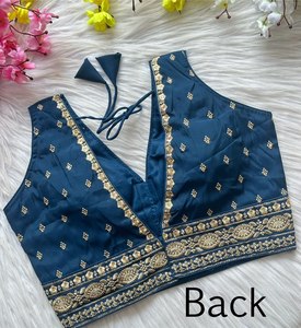 Blusa confeccionada de trabajo de secuencia de seda clásica de lujo exclusiva étnica de exportación paquistaní India para moda para mujeres y niñas - Product Image 3