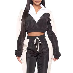 Ensemble 2 pièces coupe-vent color block pour femme, style streetwear, avec demi-zip et manches courtes, MADE by HI 2026 - Product Image 2