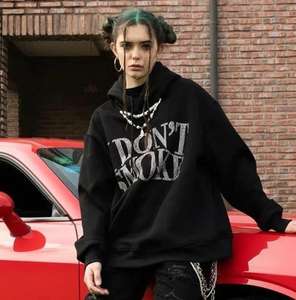 เสื้อฮู้ดผู้ชายซิปรูดรูดซิปสีดำดีไซน์ใหม่แนวสตรีท - Product Image 5