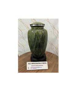 Urnas de cremación verde de aluminio de diseño clásico más vendidas para cenizas humanas Suministros funerarios del exportador indio - Product Image 1