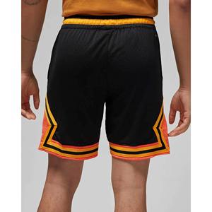 Dry Comfortable 100% Polyester Mesh Black Turf Orange Men's Plus Size Anti-Bacterial Diamond Shorts <b>Elastic</b> <b>Waistband</b> Striped - Product Image 3