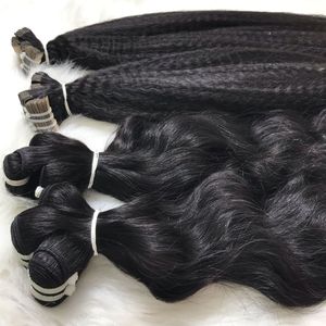 Extensión de cabello virgen vietnamita sin procesar Paquete recto rizado para mujeres negras Cinta de cabello Grado de cabello humano - Product Image 2