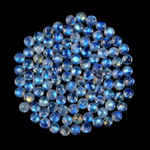 Mehrajudin Gems - Piedra Lunar Arcoíris Natural, Cabujón Calibrado, Forma Suelta, Fuego Azul, Piedra de Nacimiento de Junio, 5-6 mm, 0.5-1 Quilates - Product Image 1