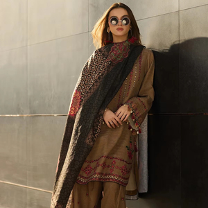 Robes de soirée pakistanaises respirantes, longues jusqu'au sol, pour femmes musulmanes, à une épaule, style A, ornées de perles, pour les fêtes de fiançailles, naturelles - Product Image 1