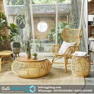 Wholesale Rattan Table and <b>Chair</b> Set for Relaxing <b>Reading</b> in Balcony Garden at Cheap Price Made in Vietnam - Product Image 2