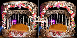Nouveau design de siège en métal pour la mariée Pré mariage Photoshoot siège de mariage en métal cristal siège de mariage de luxe pour l'événement Mehndi - Product Image 2