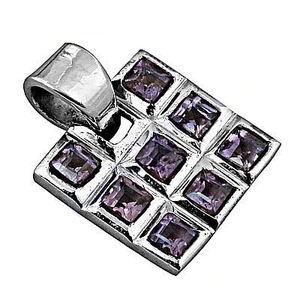 Colgantes de Plata de Ley 925 Unisex más vendidos, piedra preciosa de amatista natural con forma radiante, encanto de joyería de Venta caliente - Product Image 1