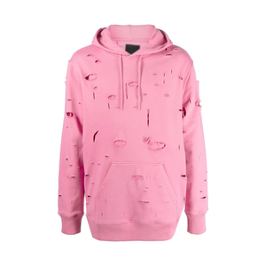 Sweat à capuche à trous déchirés pour femmes avec logo personnalisé de la meilleure qualité col à capuche pour la saison hivernale Logo avant positionné - Product Image 1