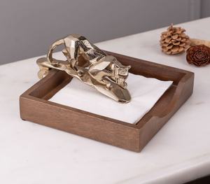 ที่ใส่ผ้าเช็ดปากลายใบไม้พร้อมที่ใส่กระดาษเช็ดปากแบบตกแต่งที่วางทิชชู่ที่วางบนโต๊ะอุปกรณ์โต๊ะอาหารสำนักงานที่บ้าน - Product Image 4