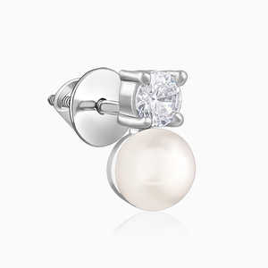 ต่างหูมุกคริสตัลเงินและมีค่า - Product Image 3