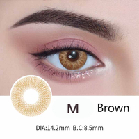 Boîte à lentilles de contact en hydrogel respirant imprimée sur mesure, emballée dans un sac OPP, lentilles colorées de 14,2 mm, une paire, articles de première nécessité quotidiens