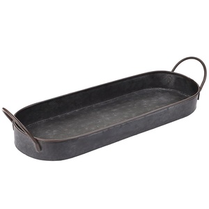 Plateau de service en métal et bois fusionné, taille et design personnalisés, vente chaude, noir, pour ottoman sur base - Product Image 4