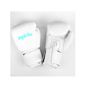 Gants blancs de Muay Thai, gants de boxe en cuir de haute qualité, gants d'entraînement et gants de kickboxing pour hommes - Product Image 1