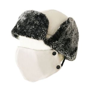 Shark Anatolia Canvas Winter Trapper for <b>Hat</b> Removable Face Mask Ear Cap 100% Cotton Breathable Wind Protection Light Beige - Product Image 5