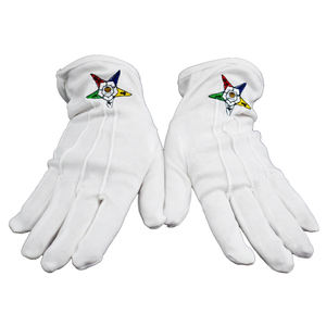 Mayorista Productos Símbolo Bordado Regalia Algodón Blanco Trabajo Seguridad Masónico Masones Plain Blue Lodge Guantes - Product Image 5