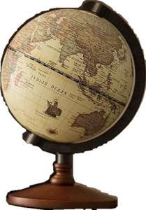 Globe de bureau métallique avec cadre doré et pierre précieuse en fer océanique noir - Product Image 5