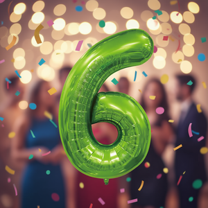 Party Love Balloon Numero <b>Verde</b> N6 100 Cm 12 Pcs <b>Bag</b> - Product Image 3