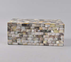 Handcrafted Luxury Dark Iridescent Mother Of Pearl Inlay Decorative Box Shimmering Black Shell Mosaic Rectangular Keepsake - Product Image 6