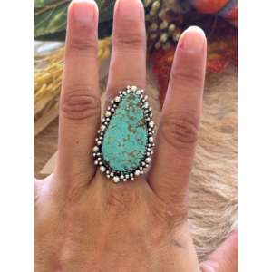 Southwest Handmade Turquoise Sterling Silver Adjustable Cluster <b>Ring</b> Boho <b>Statement</b> Jewelry <b>for</b> Men & <b>Women</b> - Product Image 2