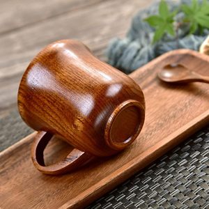 Wholesale Custom Logo 240ml Eco Friendly <b>Big</b> Belly <b>Cup</b> Retro Tea Coffee Milk Wooden Tumbler Wooden <b>Cup</b> - Product Image 3