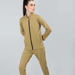 Vente en gros de survêtements à fermeture éclair pour femmes ensemble de vêtements de sport extensibles de haute qualité avec veste à fermeture éclair et survêtement idéal pour la salle de sport - Product Image 6