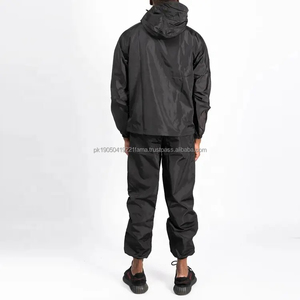 Confortable vêtements de sport décontractés hommes deux pièces pleine fermeture éclair Jogging costume usine tissu respirant personnalisé coupe-vent survêtement - Product Image 2