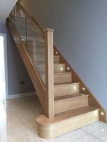 Anpassbare Holztreppen-Bausätze Einfache Installation Massivholz Roteiche Treppenstufe – Wendbare Gehrungstreppenstufe 48"