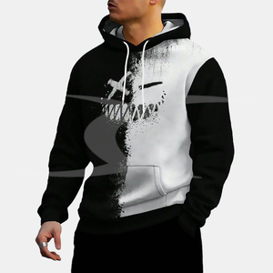 เสื้อฮู้ดผ้าคอตตอนพิมพ์ลายสำหรับผู้ชายเสื้อฮู้ดผ้าคอตตอนกันความร้อนใส่สบาย100% - Product Image 4