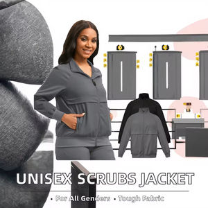 Preventa de Uniformes Médicos Cómodos para Mujer, Chaqueta de Enfermera de Manga Larga, Sudadera con Capucha de Felpa, Suave y Elástica - Product Image 3