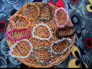 Wholesale Natural Gemstone Chip <b>Bracelets</b> | Authentic Polished Crystal Healing Jewelry Bulk Irregular Stone <b>Elastic</b> <b>Bracelets</b> - Product Image 5